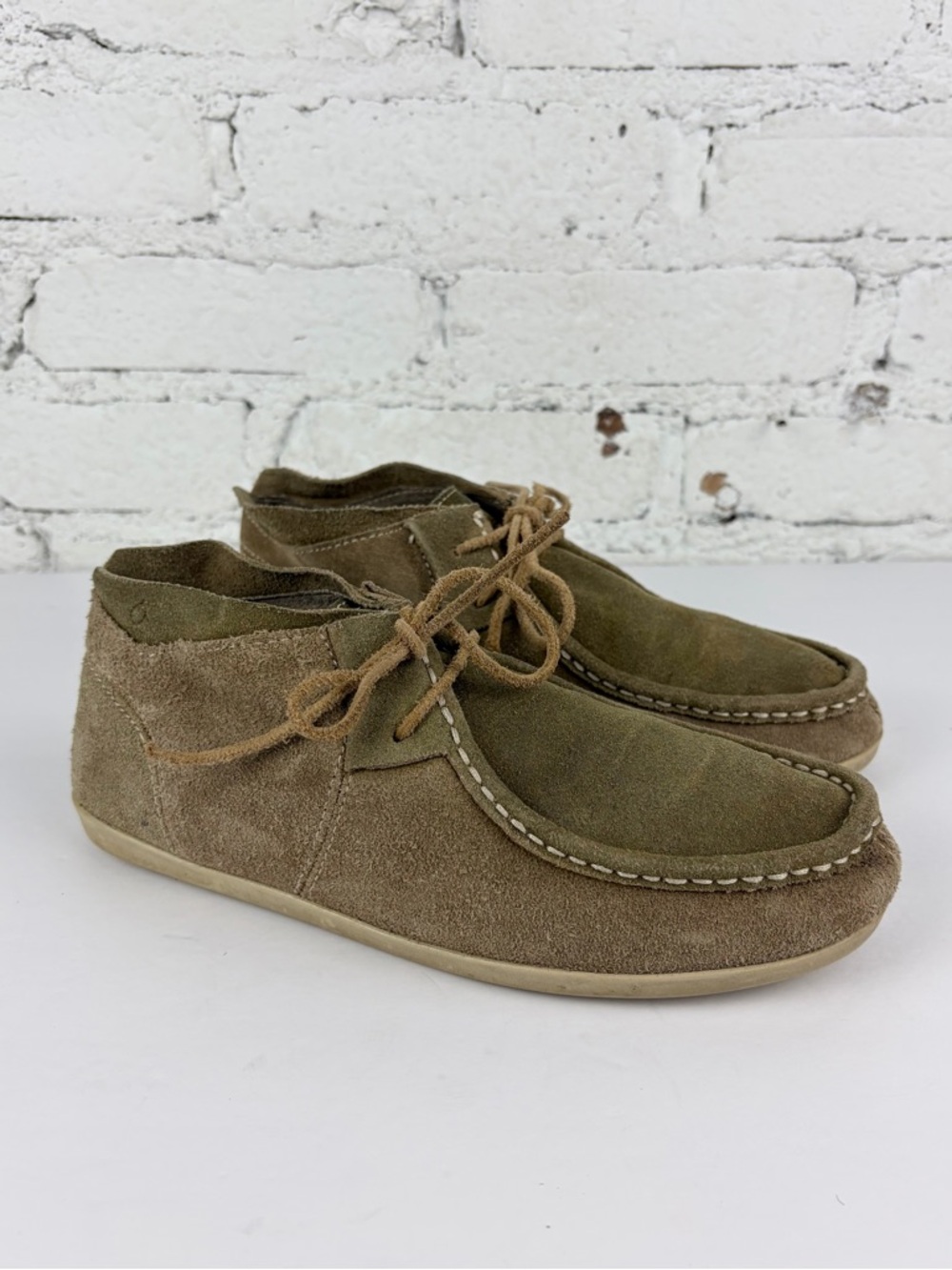 Olukai Poko Chukka Suede Leather Laced Moccasin Ankle Bootie 8